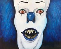 SOLD-Pennywise (16x20) acrylic on canvas - Strange and Unusual Co.