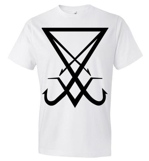 Sigil of Lucifer (white or red tee versions) - Strange and Unusual Co.